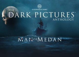 ”Man of Medan” – En skräckis behöver inte vara bra Ett mörkt hav där ett skepp kommer ut ur en chock dimma. I förgrunden är texten Dark Pictures Anthology och Man of Medan.